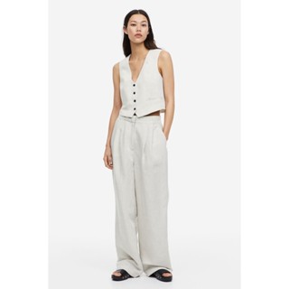 H&amp;M  Woman Wide linen-blend trousers 1164422_2