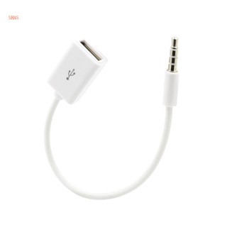 Shas สายเคเบิลแปลง Aux 3 5 มม. เป็น USB 2 0 สําหรับรถยนต์ MP3 ลําโพง