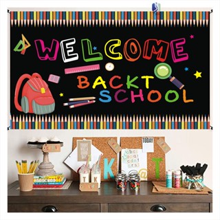 ฉากหลัง ลาย Welocme Back To School สําหรับตกแต่งห้องเรียน ปาร์ตี้