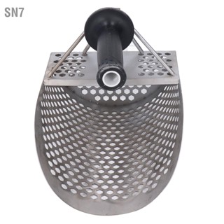 SN7 ตักทรายชายหาดตรวจจับโลหะเครื่องมือล่าสัตว์เครื่องตรวจจับสแตนเลส Hexahedron Holes Sand Scoop