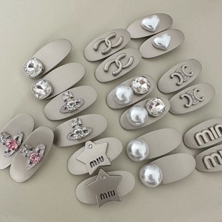 Silver Oval Metal Style Duckbill Clip for Girls, New Cute Hair Clip, Versatile Bangs and Headgear Combination for Girls