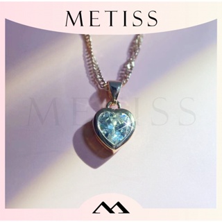 Metiss สร้อยคอ จี้คริสตัล รูปหัวใจ สีโรสโกลด์ ของขวัญวันวาเลนไทน์