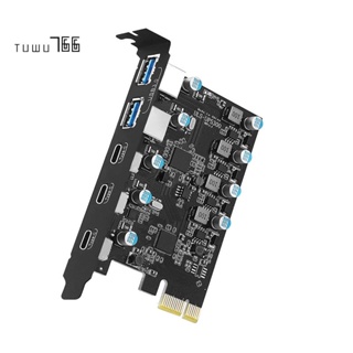 การ์ดขยาย PCIe เป็น 5 พอร์ต (3X USB C,2X USB 3.0-A ) สําหรับ Windows 10 8 7 และ MAC OS 10.8.2