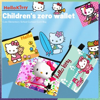 SANRIO กระเป๋าใส่เหรียญ ผ้าโพลีเอสเตอร์ ลายการ์ตูน Hello Kitty ขนาดเล็ก แบบพกพา เหมาะกับของขวัญ สําหรับเด็ก