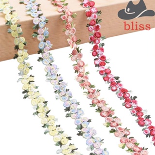 Bliss ผ้าลูกไม้ โพลีเอสเตอร์ ปักลายดอกไม้ หลากสี สําหรับตกแต่งเสื้อผ้า DIY