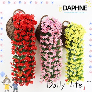 Daphne พวงมาลัยดอกไม้ประดิษฐ์ ผ้าไหม สีม่วง สําหรับเถาวัลย์ในร่ม กลางแจ้ง