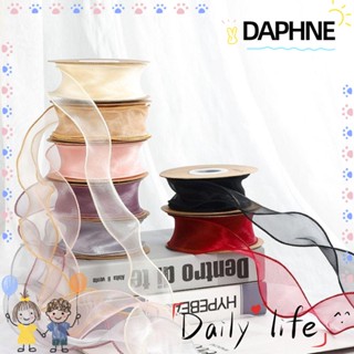 Daphne ริบบิ้นผ้าชีฟอง 1.57 นิ้ว x 10 หลา สีเบจ เทา เขียว ม่วง ฟ้า ชมพู สําหรับตกแต่งบ้าน งานแต่งงาน 6 ชิ้น