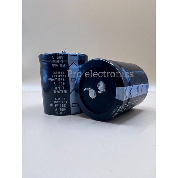 ตัวเก็บประจุ C คาปาซิเตอร์ 390UF 400V 450V 105C NIPPON SIZE 33X40MM. สีดำ ขาเขี้ยว