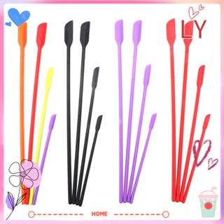 LY 4pcs Art Small Rubber Spatula Beauty Products Makeup Mini Silicone Spatula Set Kitchen Bottles,Cosmetic Mixing Sampling DIY Sculpture Thin Jar Scraper/Multicolor