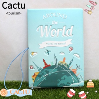 Cactu คลิปหนีบหนังสือเดินทาง หนัง PU อเนกประสงค์ แบบพกพา อุปกรณ์เสริม สําหรับเดินทาง