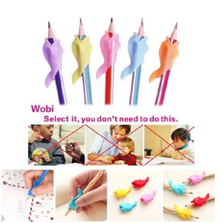 5 ชิ้น ซิลิโคน ลายปลาโลมา สไตล์ปลา เขียนท่าทาง การแก้ไข Wobi เด็กนักเรียน ที่ใส่ปากกาดินสอ
