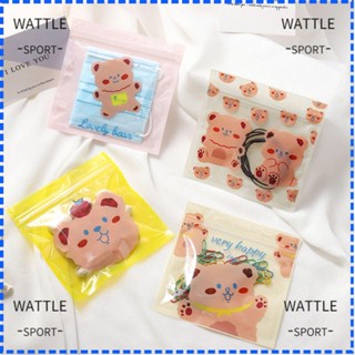 Wattle ถุงพลาสติกใส่ขนม รูปหมีน่ารัก สไตล์เกาหลี สําหรับใส่ของขวัญ