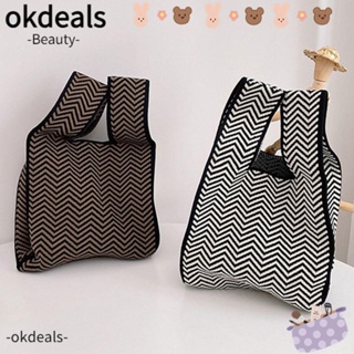 OKDEALS กระเป๋าถือ กระเป๋าสะพายไหล่ กระเป๋าช้อปปิ้ง ขนาดเล็ก นํากลับมาใช้ใหม่ได้ สําหรับผู้หญิง