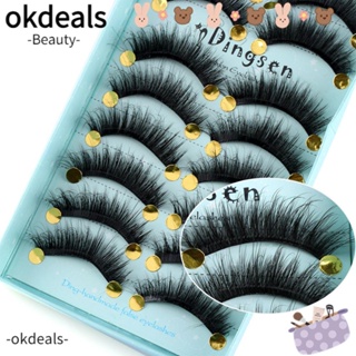 OKDEALS ขนตาปลอม ขนมิงค์เทียม 3 มิติ ดูเป็นธรรมชาติ สําหรับแต่งหน้า