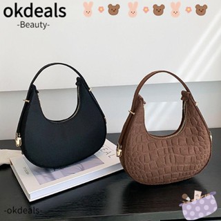 OKDEALS กระเป๋าถือน่ารัก ผ้าสักหลาด แบบเรียบ ใต้วงแขน