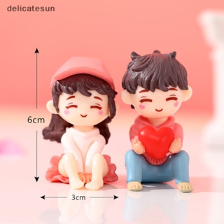 Delicatesun ฟิกเกอร์คู่รักน่ารัก ขนาดเล็ก ของขวัญแต่งงาน เครื่องประดับภูมิทัศน์ บ้านตุ๊กตา สวน นางฟ้า ดี