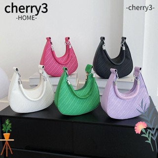 Cherry3 กระเป๋าถือ หนัง PU ขนาดใหญ่ จุของได้เยอะ สีพื้น แฟชั่นสําหรับสตรี