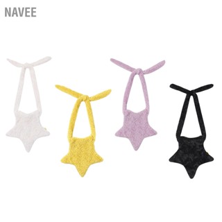 NAVEE กระเป๋ารูปดาว Pure Color Soft Touch กระเป๋าสะพายผ้าหรูหรามีสไตล์ความจุขนาดใหญ่สำหรับการออกเดทในวันหยุดช้อปปิ้ง