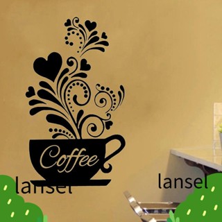 Lansel สติกเกอร์ติดผนัง ลายแก้วกาแฟแกะสลัก แกะสลัก ถอดออกได้ สําหรับตกแต่งบ้าน DIY