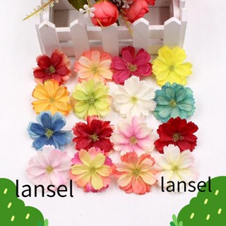 Lansel ดอกเดซี่ประดิษฐ์ ผ้าไหม 4.5 ซม. 50 ชิ้น สําหรับตกแต่งสมุดภาพ DIY 50 ชิ้น