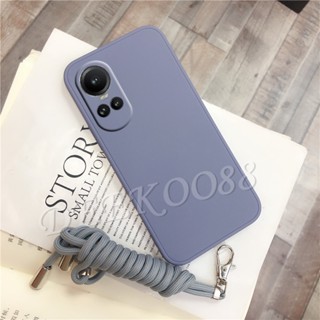 พร้อมส่ง ใหม่ เคสโทรศัพท์มือถือ ซิลิโคนนิ่ม พร้อมสายคล้องคอ สําหรับ OPPO Reno10Pro+ OPPOA78 Reno10 Pro Plus Pro+ 5G 4G Reno 10Pro OPPO A78 2023