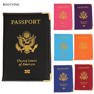 Topbeauty ที่ใส่หนังสือเดินทาง หนัง PU พร้อมปกหนังสือเดินทาง USA สีชมพู แฟชั่นสําหรับผู้หญิง