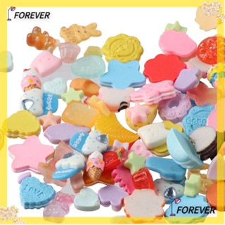 FOREVER จี้เรซิ่น รูปอาหาร 120 ชิ้น สําหรับงานฝีมือ DIY