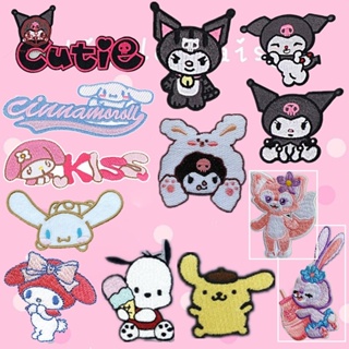 แผ่นแพทช์สติกเกอร์ ปักลาย Sanrio Cinnamoroll Melody Series มีกาวในตัว สําหรับตกแต่งเสื้อผ้า DIY