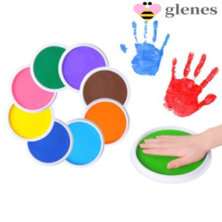 Glenes แผ่นหมึกปั๊มนิ้วมือ แบบใส แห้งเร็ว ขนาดใหญ่ 36 สี ล้างทําความสะอาดได้ สําหรับวาดภาพระบายสี DIY