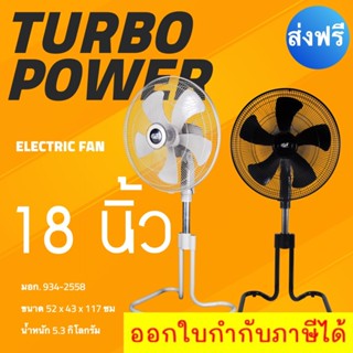 พัดลมอุตสาหกรรม CLEO พัดลมตั้งพื้น 18 นิ้ว ส่งด่วน ใบพัดลมพลาสติก ABS ⚡ ดำ/ขาว (ส่งฟรีทั่วประเทศ)