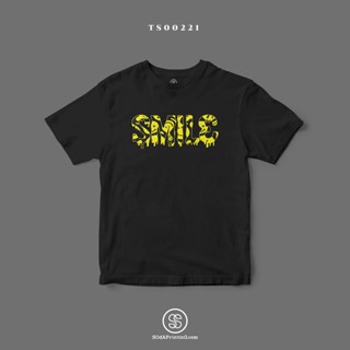 เสื้อยืด พิมพ์ลาย SMILE สีดำ  (TS00221) #SOdAtee #SOdAPrintinG