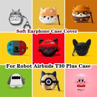 【Yoshida】เคสหูฟัง แบบนิ่ม ลายการ์ตูนฉลาม สําหรับ Robot Airbuds T30 Plus T30 Plus