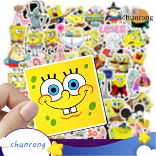 Chunrong สติกเกอร์ PVC ลายการ์ตูนกราฟฟิตี้ มีกาวในตัว ของเล่นสําหรับเด็ก สํานักงาน 50 ชิ้น ต่อชุด