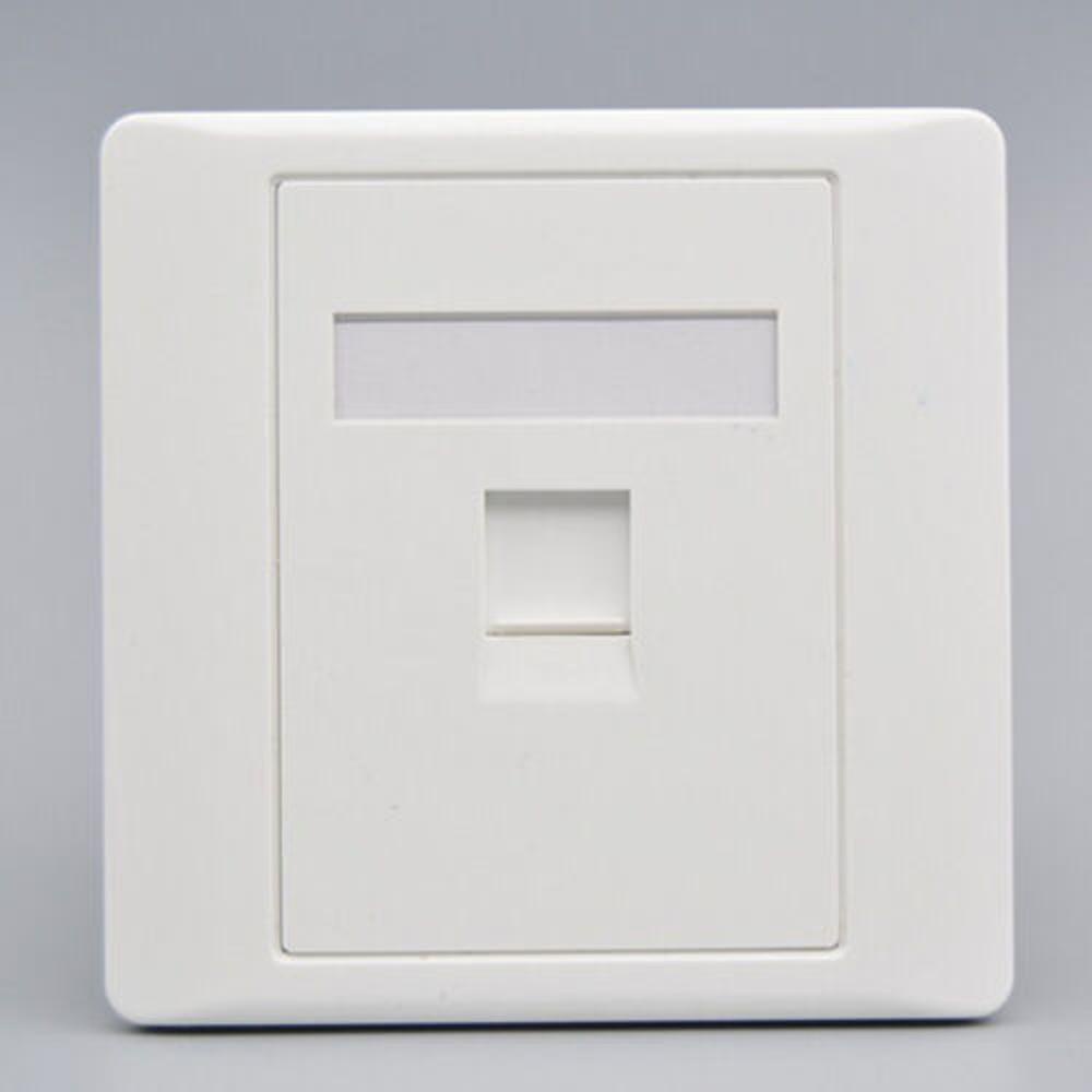86x86 มม.หญิง CAT6 Gigabit Dual-Pass Network Wall Plug RJ45 LAN Faceplate อินเทอร์เน็ตตรง Plug Outlet