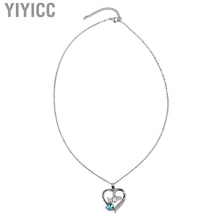 Yiyicc Rhinestone Letter Necklace Exquisite Jewelry Shiny Heart Shaped for Shopping