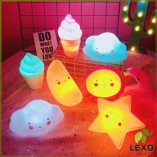 LEXO โคมไฟ LED น่ารักสไตล์เกาหลีสำหรับตกแต่งห้อง-โคมไฟรูปการ์ตูน