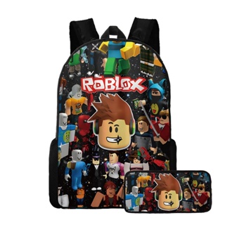 Roblox กระเป๋าเป้สะพายหลัง กระเป๋านักเรียน กระเป๋าปากกา สําหรับเด็กผู้ชาย