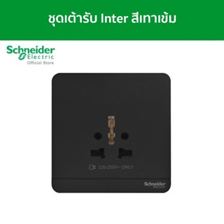 Schneider เต้ารับยูนิเวอร์แซล สีดำ 16A 250V 1G inter Socket, Black รุ่น AvatarOn E l E83426TS_DG l ชไนเดอร์