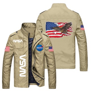 Nasa LOGO Jacket Air Lovers Outdoor Loose Thin Cardigan Stand Collar Windbreaker