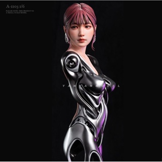 โมเดลฟิกเกอร์เรซิ่น 1/6 AI Beautiful Girl Chest Soldier White A-1103