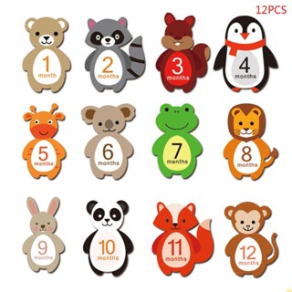 Yili สติกเกอร์ ลาย Woodland Creatures Baby Milestone สําหรับติดตกแต่ง