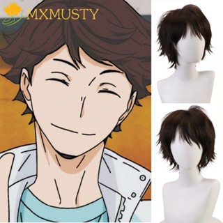 Mxmusty Oikawa วิกผมสังเคราะห์ สีน้ําตาล วิกผมคอสเพลย์ Hinata Shoyo สีส้ม สําหรับผู้ชาย