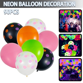 Neon Balloons Glow in the Dark Blacklight Glow Party Fluorescent Latex Balloons