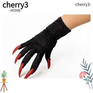 Cherry3 ถุงมือคอสเพลย์ผี สีเงิน สีดํา สําหรับตกแต่งเวที ปาร์ตี้ฮาโลวีน DIY