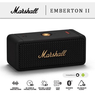 【รับประกัน6เดือน】Marshall Emberton II Portable ลำโพงสำหรับใช้ในบ้าน อายุการใช้งานแบตเตอรี่ 30 ชั่วโมง ลำโพง Marshal EM2