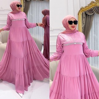 Eliana Maxy Dress โมเดิร์น โมเดิร์น โมเดิร์น เกม Lebaran มุสลิม แมตต์ Babydoll Mix พรีเมี่ยม