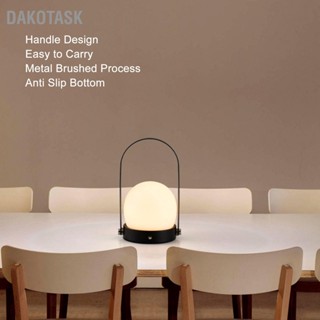  DAKOTASK โคมไฟ LED แบบพกพา 3 อุณหภูมิสี Stepless Dimming โคมไฟตั้งโต๊ะแบบชาร์จไฟได้สำหรับห้องนอนในร่มกลางแจ้ง