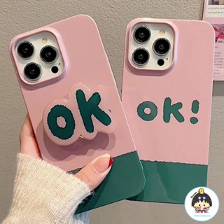 เคสโทรศัพท์มือถือแบบนิ่ม TPU กันกระแทก ลายตัวอักษร พร้อมที่ตั้งวาง สีพื้น แฟชั่น สําหรับ iPhone 11 12 13 14 Pro Max