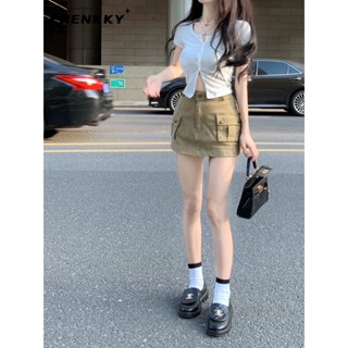 EOENKKY  กระโปรง กระโปรงยีนส์ กระโปรงกางเกง 2023 NEW Style Korean Style ทันสมัย สวยงาม ins A93M0Z5 36Z230909