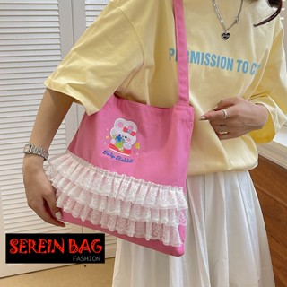 สินค้านำเข้าใหม่ Sersin Fashion กระเป๋าผ้าใบ ผู้หญิง  น่ารักๆ นักเรียน แบบ ถือ รุ่น 5696